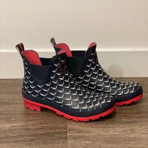 Joules Wellibob Rain Boot Navy/Pink size 9